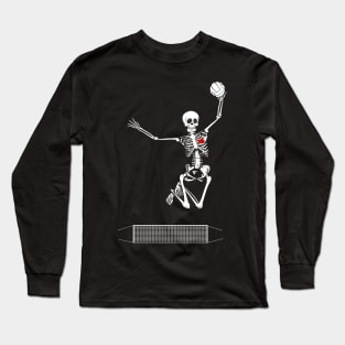 volleyball skeleton halloween Long Sleeve T-Shirt